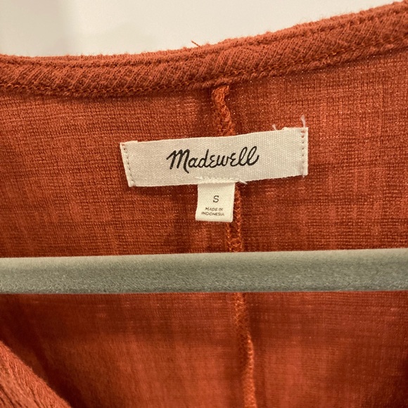 Madewell Sleeveless Button-Front Mini Dress afterglow red, size small, EUC - Picture 5 of 5